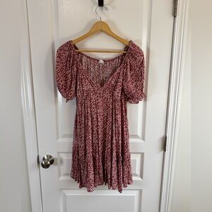 Pinkblush Red Floral Mini Dress